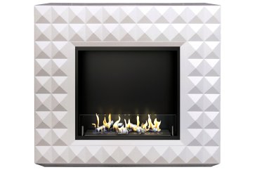 Биокамин в портале Firezo Diamond Бьянко белый, стандарт