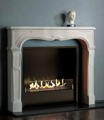 Биокамин в мраморном портале Firezo Marzapane, стандарт